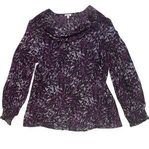Nicola long sleeve cowl neck blouse - size large